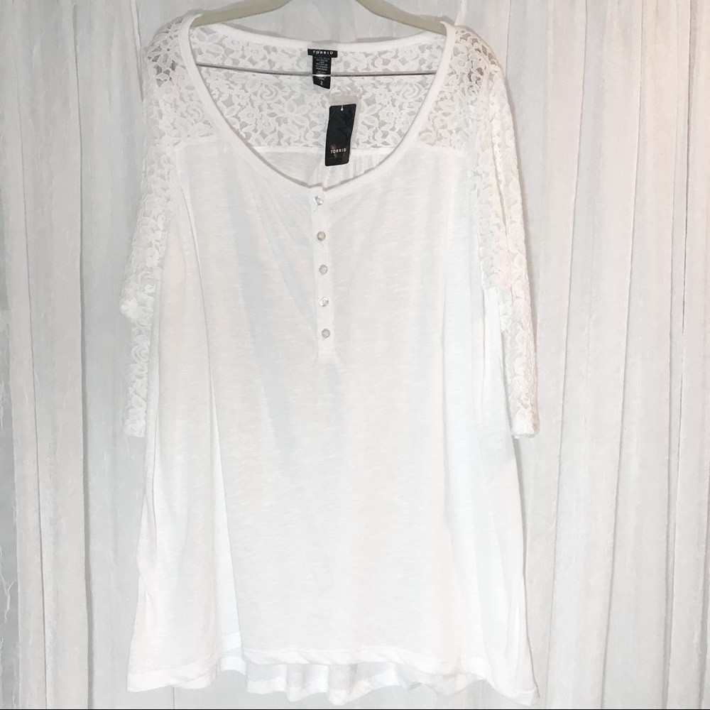 NWT White Lace Torrid Blouse